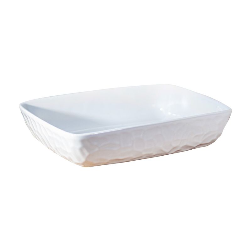 GENERICO - Fuente de Cerámica phorno tipo Gres - RECTANGULAR 28x22 Blanca