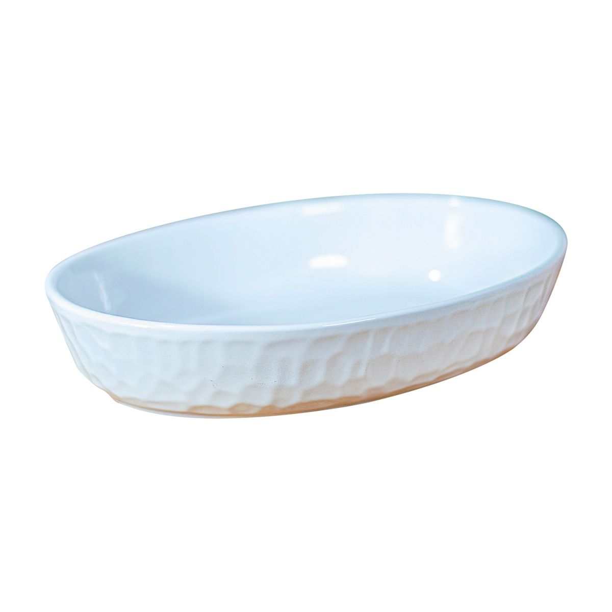 GENERICO - Fuente de Cerámica p/horno tipo Gres - OVAL  27x19 Blanca