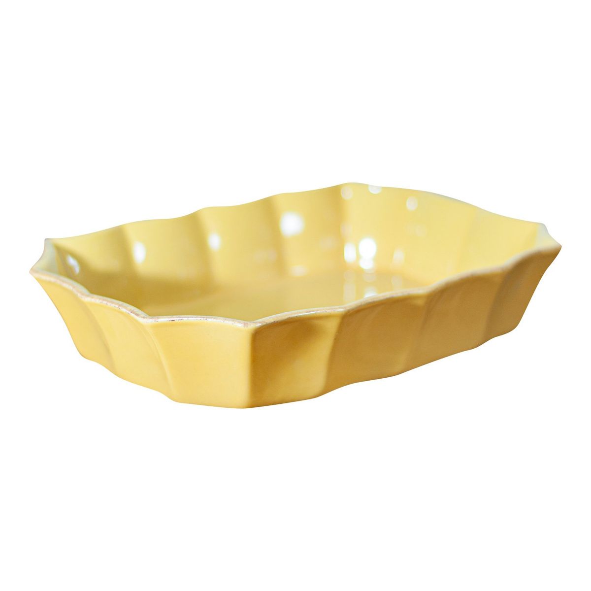 GENERICO - Fuente de Cerámica phorno tipo Gres - RECTANGULAR 31x22 Mostaza