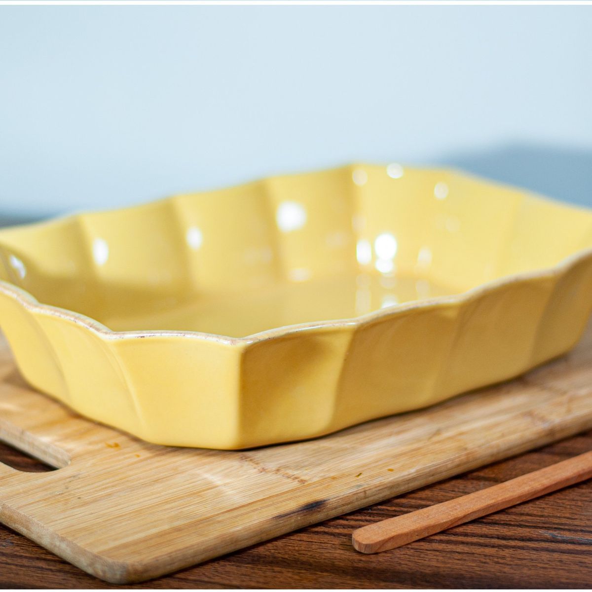 GENERICO - Fuente de Cerámica phorno tipo Gres - RECTANGULAR 31x22 Mostaza