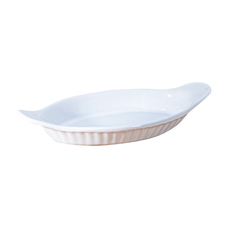 GENERICO - Fuente de Cerámica p/horno tipo Gres - OVAL  22x12 Blanco