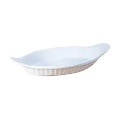 GENERICO - Fuente de Cerámica p/horno tipo Gres - OVAL 22x12 Blanco