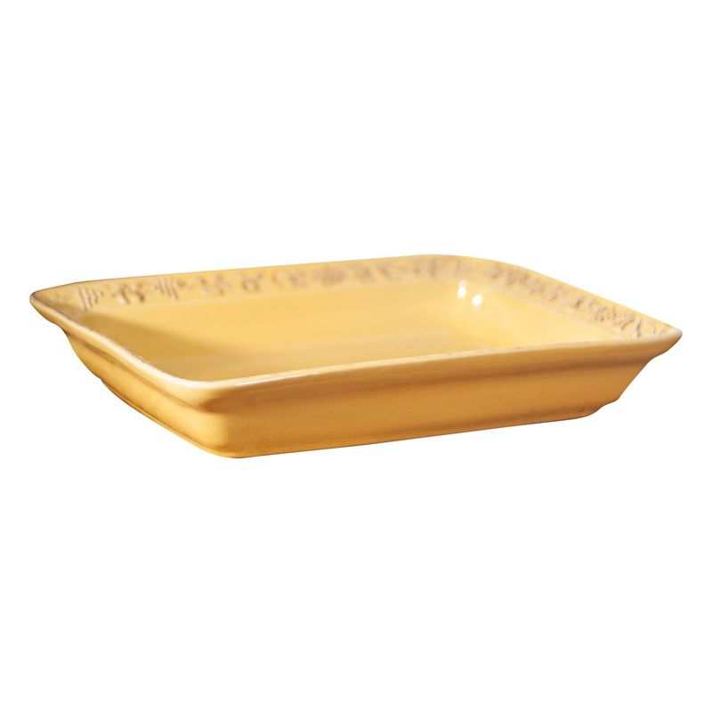 GENERICO - Fuente de Cerámica phorno tipo Gres - RECTANGULAR 31x24 Mostaza