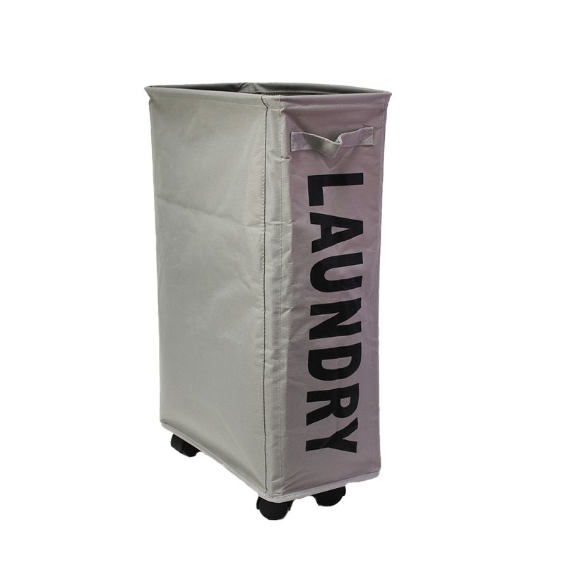 NEWTREE - Cesta de Ropa Lavanderia con Ruedas Beige