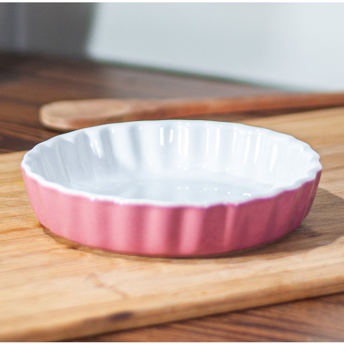 GENERICO - Fuente de Cerámica p/horno tipo Gres - REDONDA 16 cm. Palo Rosa