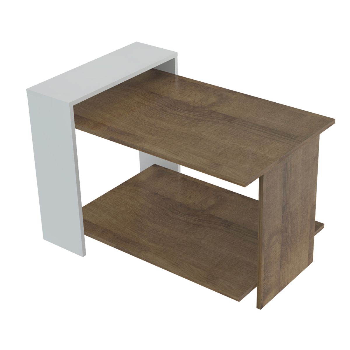 INVAL - Mesa de Centro Sala 45x66x425 cm Amaretto Blanco MCS15106