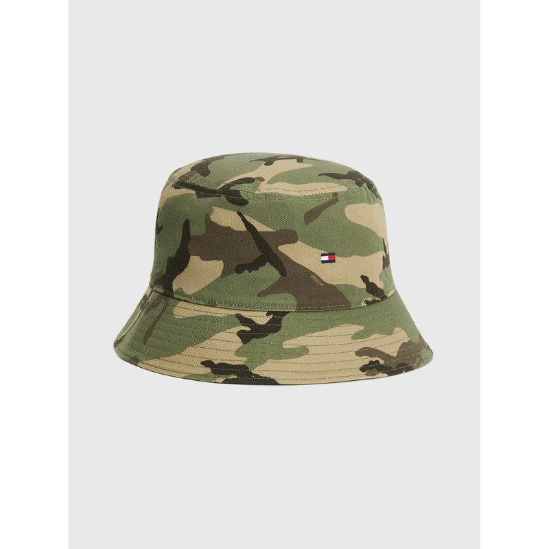 TOMMY HILFIGER - Gorro Bucket Flag Logo Verde Tommy Hilfiger