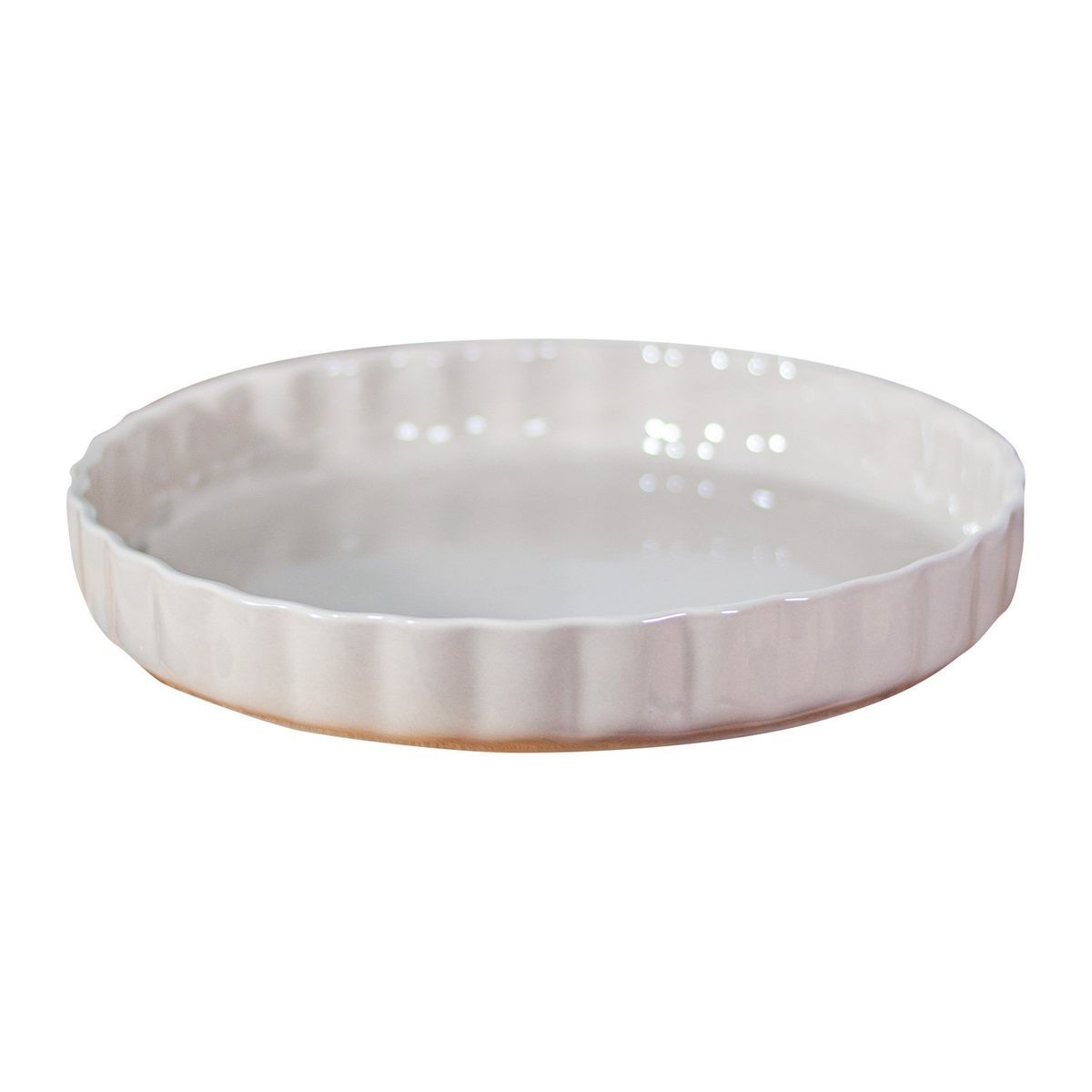 GENERICO - Fuente de Cerámica p/horno tipo Gres - REDONDA 28 cm. Beige