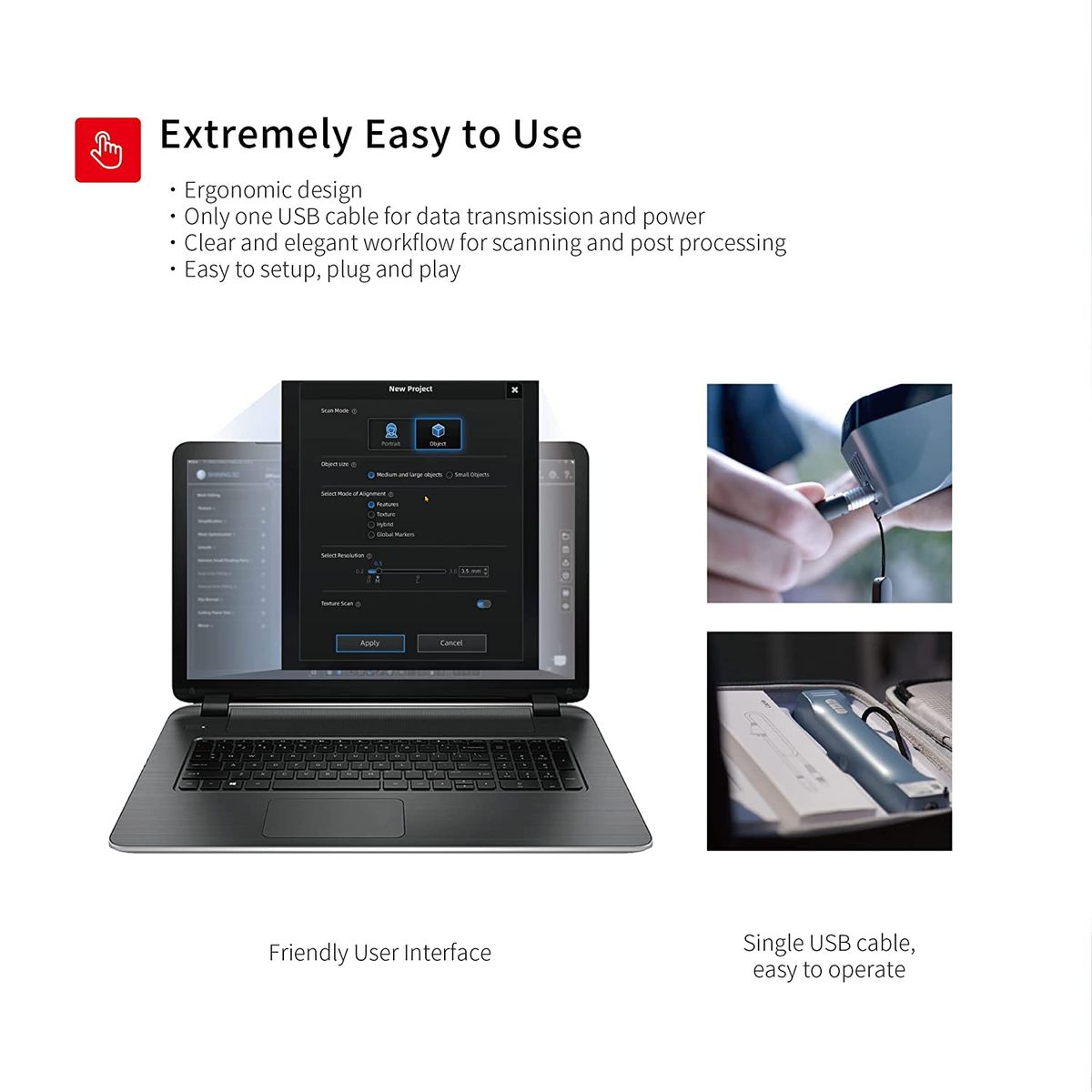 SHINING 3D - Escaner 3D de mano EinStar Shining 3D