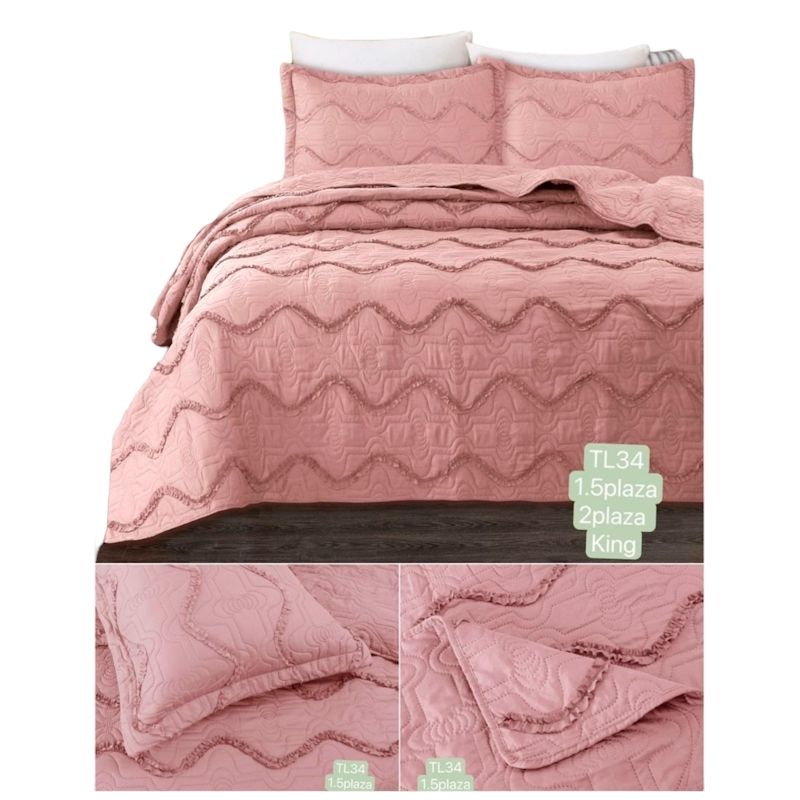 GENERICO - CUBRECAMAS VERANO 2 PLAZAS ,TELA QUILT , ELLIS GREYS BOUTIQUE