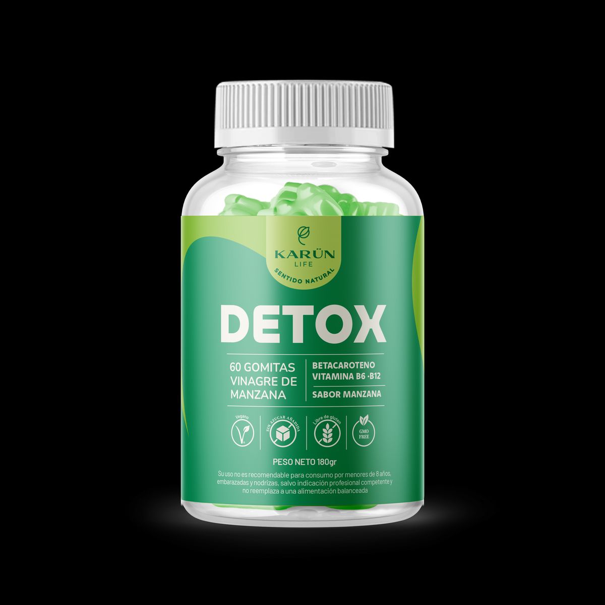 KARUNLIFE - Gomita Detox Vinagre De Manzana Vitamina B6 Y B12 60 Un Karun Life