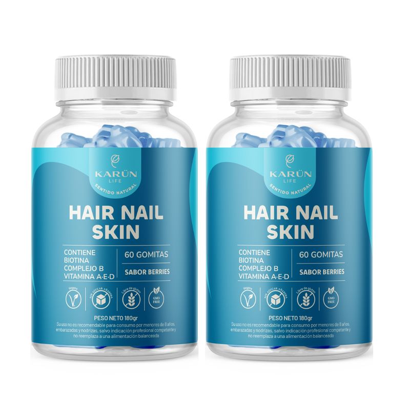 KARUNLIFE - Pack Doble Biotina Hair Nails & Skin Gomitas 120 u Uni Karun Life
