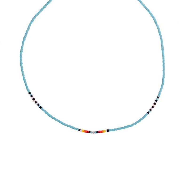 ZAZU - Choker Chenoa Turquesa con Mostacillas de Plata-Joyas Zazü