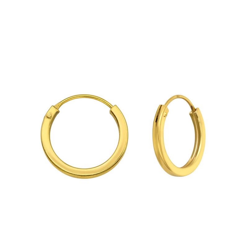 ZAZU - Argollas Cuadradas 14mm Bañadas en Oro-Joyas Zazü