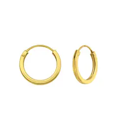 ZAZU - Argollas Cuadradas 14mm Bañadas en Oro-Joyas Zazü