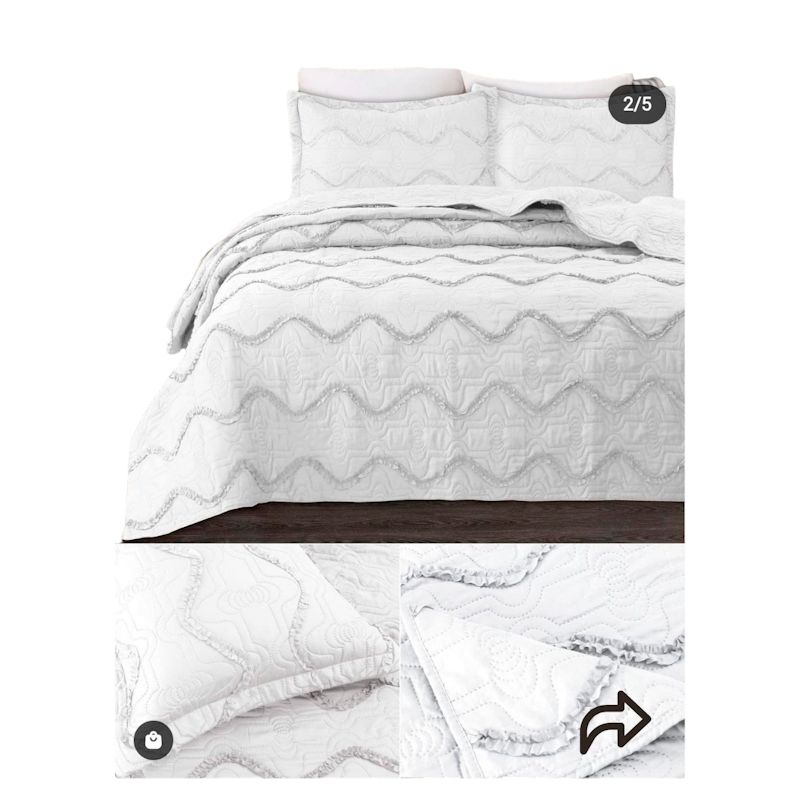 GENERICO - CUBRECAMAS VERANO 2.0 PLAZAS BLANCO  TELA QUILT , ELLIS GREYS BOUTIQUE