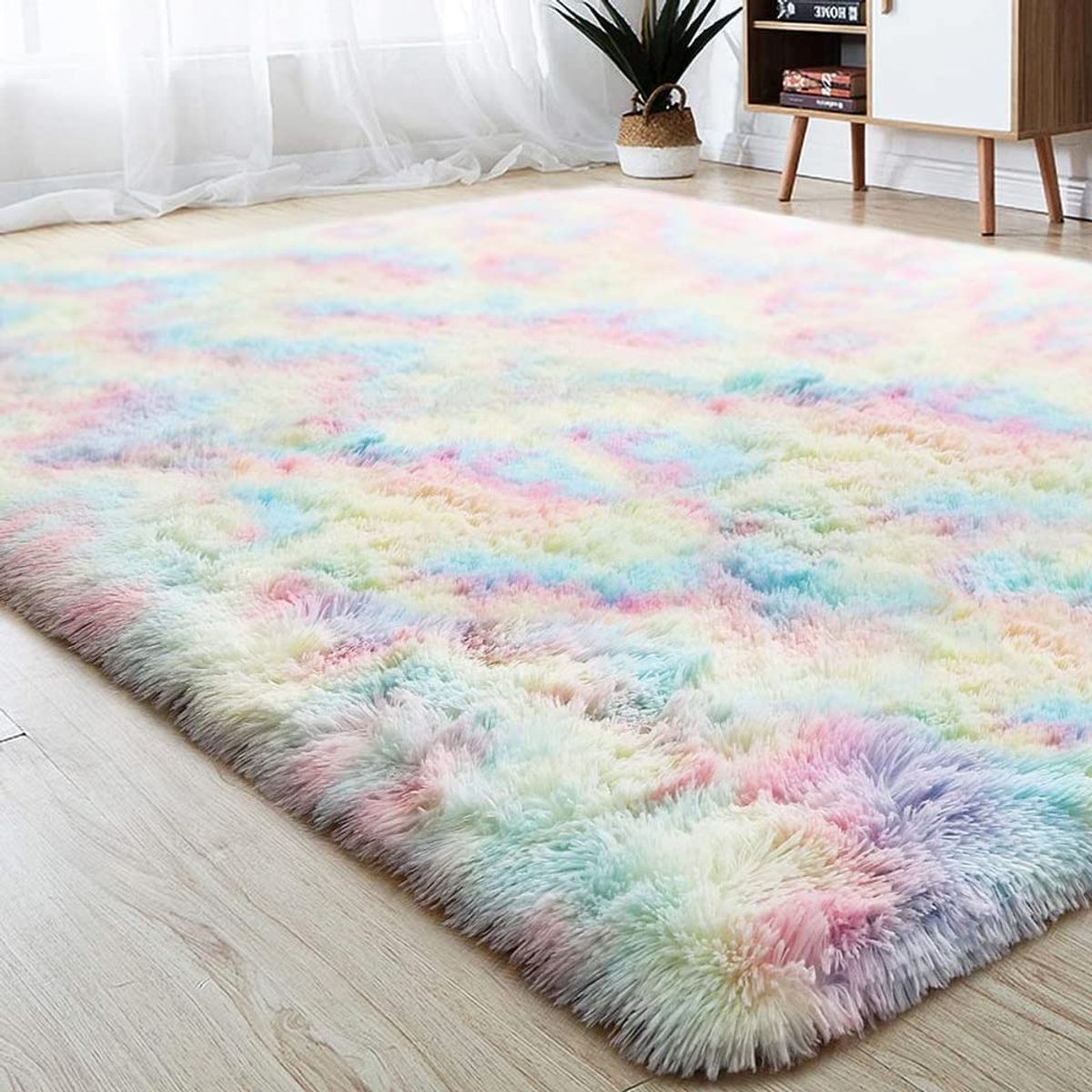 GENERICO - ALFOMBRA PELUDITA MULTICOLOR SUAVE ANTIDESLIZANTE 200x240 CM GS