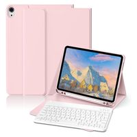 Funda Teclado Español Para iPad 10 (10.9) Con Ranura Lápiz - Rosa