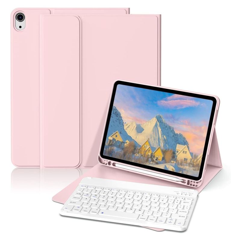 GENERICO - Funda Teclado iPad 10° Generación 10.9 Español Color Rosado - Rosa