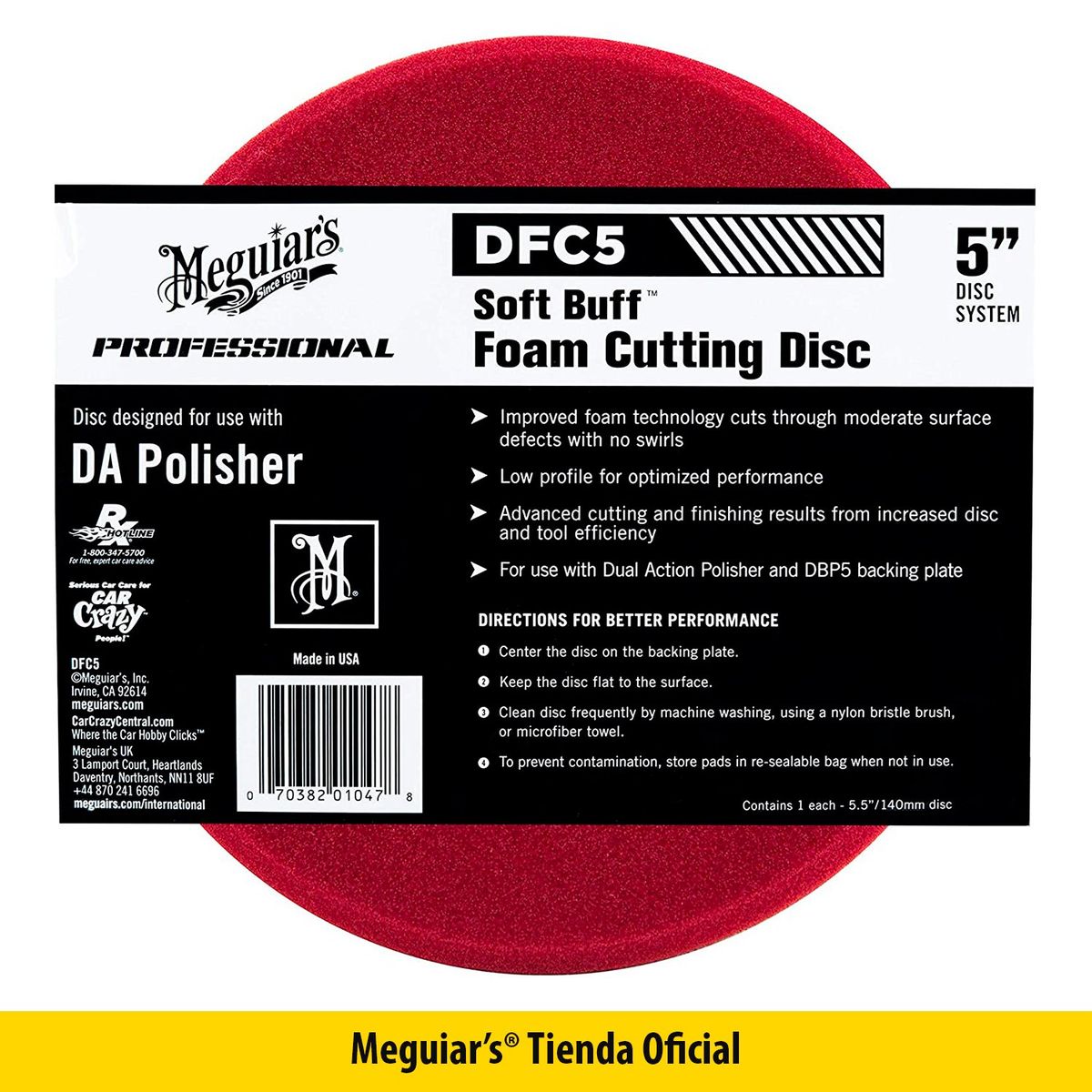 MEGUIARS - Bonetes De Esponja Corrección Meguiars Da Foam Cutting Disc