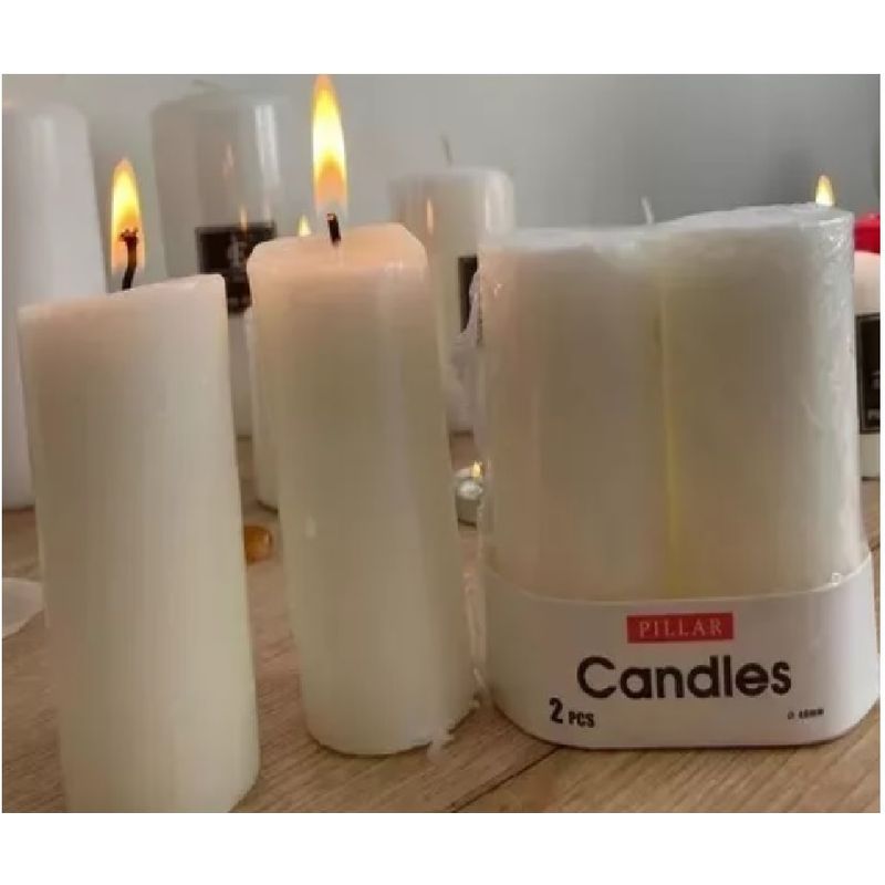 GENERICO - PACK VELONES BLANCOS DECORACION HOGAR CIRIOS  10x4 cm