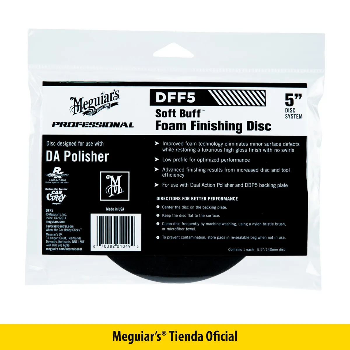 MEGUIARS - Bonete De Esponja (3 Paso) Meguiars Da Foam Finishing Disc 5