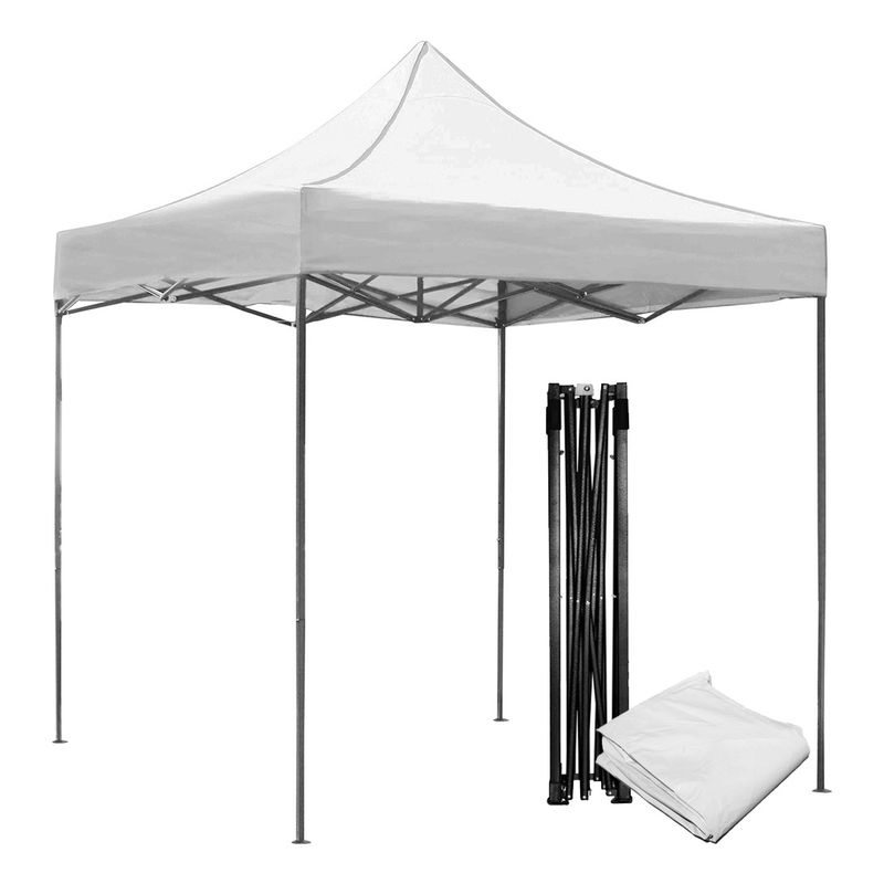 JARDIMEX - Toldo Plegable Jardimex 2x2 Carpa Impermeable Protección UV Blanco