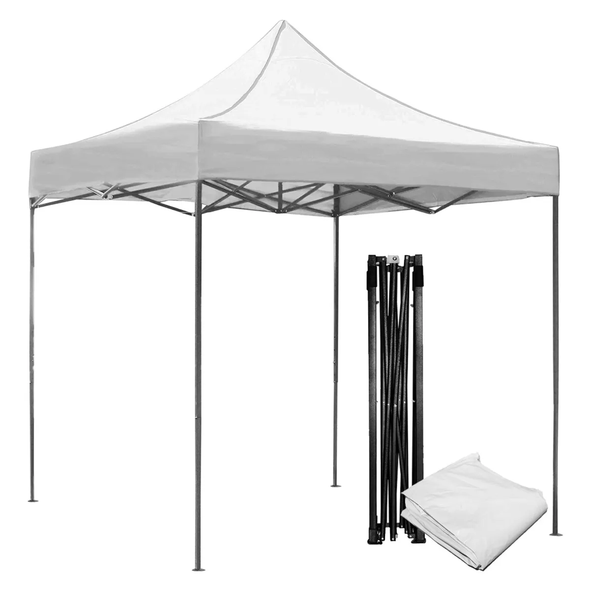 JARDIMEX - Toldo Plegable Jardimex 2x2 Carpa Impermeable Protección UV Blanco