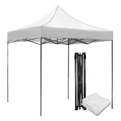 JARDIMEX - Toldo Plegable 2x2 Carpa Impermeable Protección UV Blanco