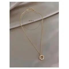 GENERICO - Collar con diseño de diamante de imitación con diseño de aro