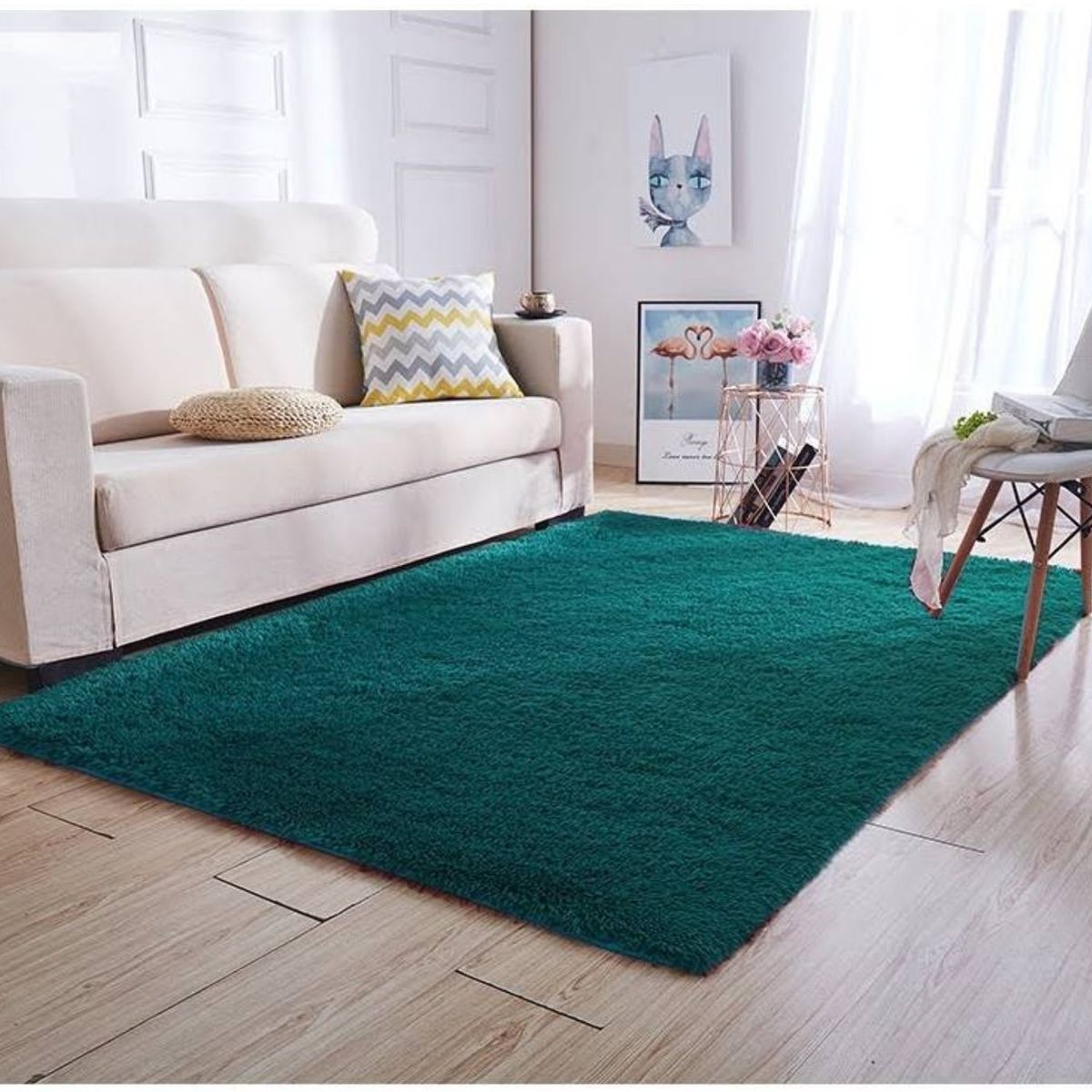 GENERICO - ALFOMBRA PELUDITA  UNICOLOR  SUAVE ANTIDESLIZANTE 150 x150 CM