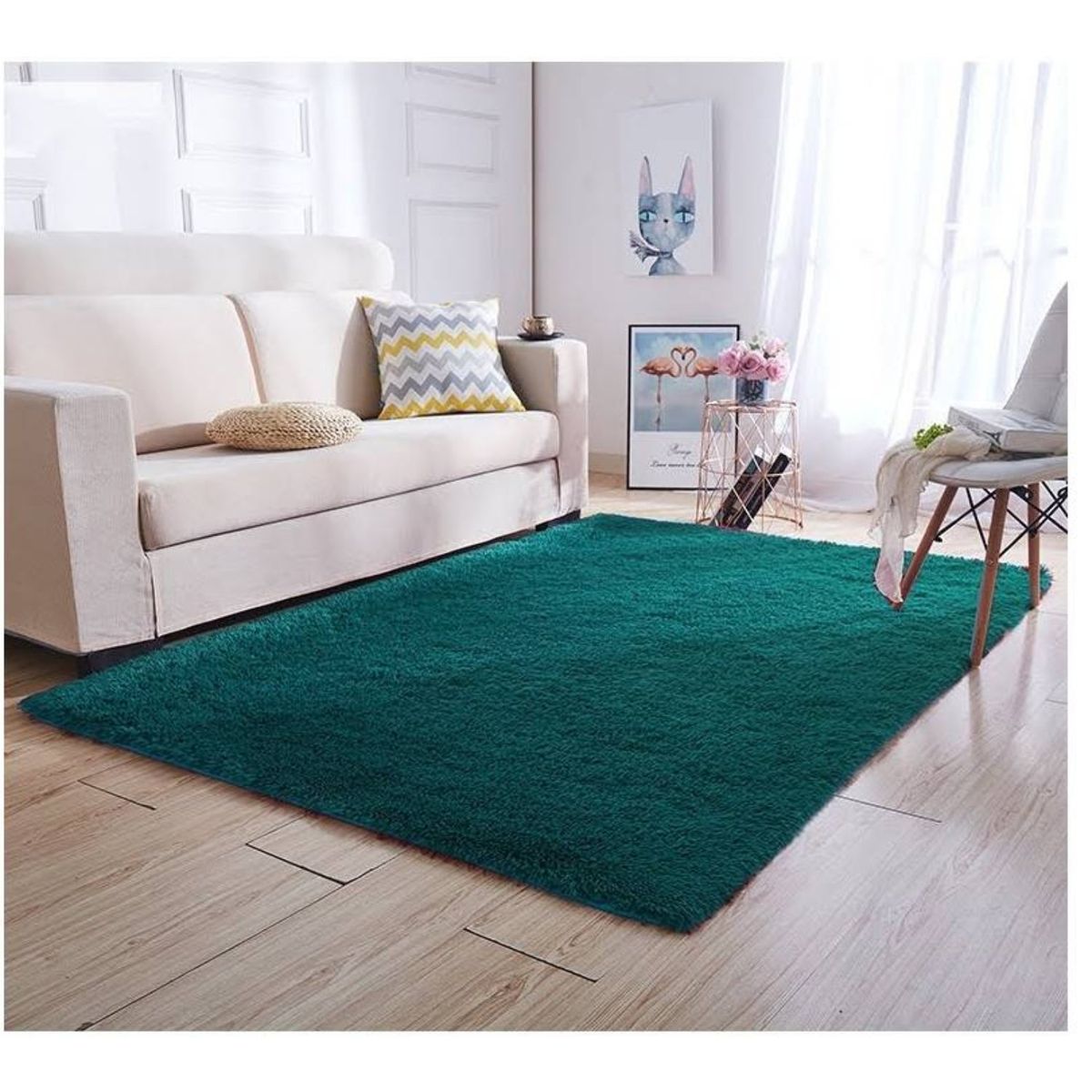 GENERICO - ALFOMBRA PELUDITA  UNICOLOR  SUAVE ANTIDESLIZANTE 150 x150 CM