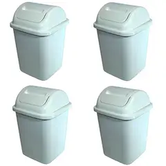 BLOCCARE - Pack 4 Basureros Plásticos De 10 Litros Blanco