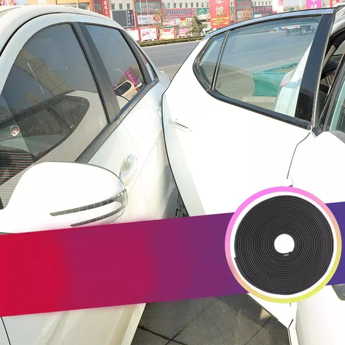 GENERICO - Molduras Samurái Protección puerta de autos Universal tipo U