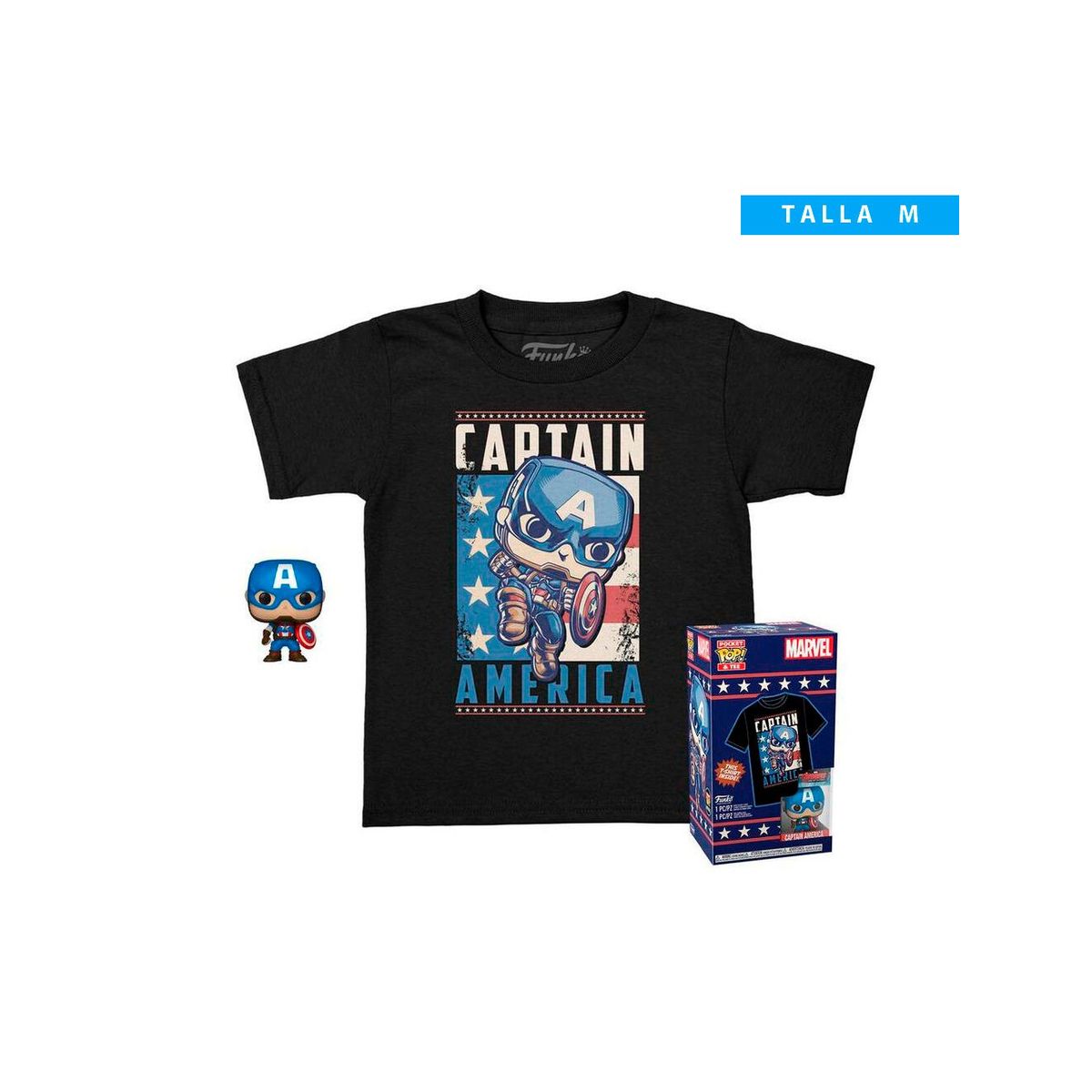 FUNKO - Funko Pop Pocket T Shirt Capitan America