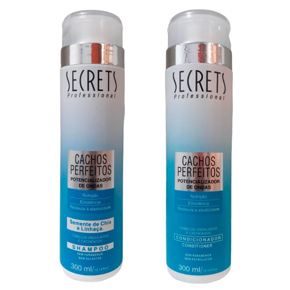 SECRETS BRASIL - Shampoo + Acondicionador Cachos Perfectos Secrets 300 Ml C/u