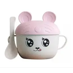 GENERICO - Set de alimentación de Fibra De Bambú Para Bebé - Rosa