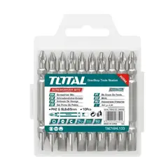 TOTAL TOOLS - Kit Juego Puntas Phillips Y Paleta Doble 10 Piezas