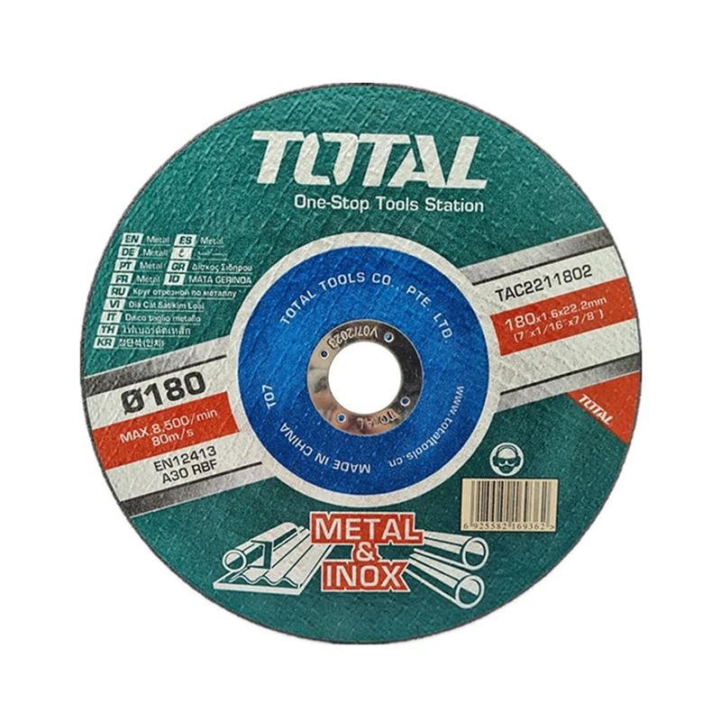 TOTAL TOOLS - Disco De Corte P/ Metal Acero Inoxidable 115mm 10 Unidades