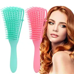 GENERICO - Cepillo Flexible Desenredante Cabello Rizo Ondulado
