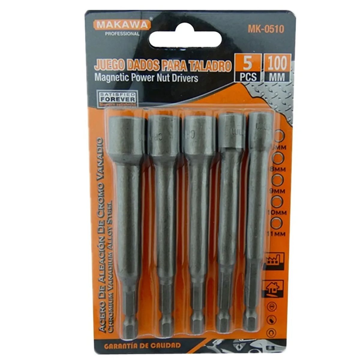 MAKAWA - Juego Adaptadores Para Taladro Punta Magnetica 5 Pcs Mk-0510