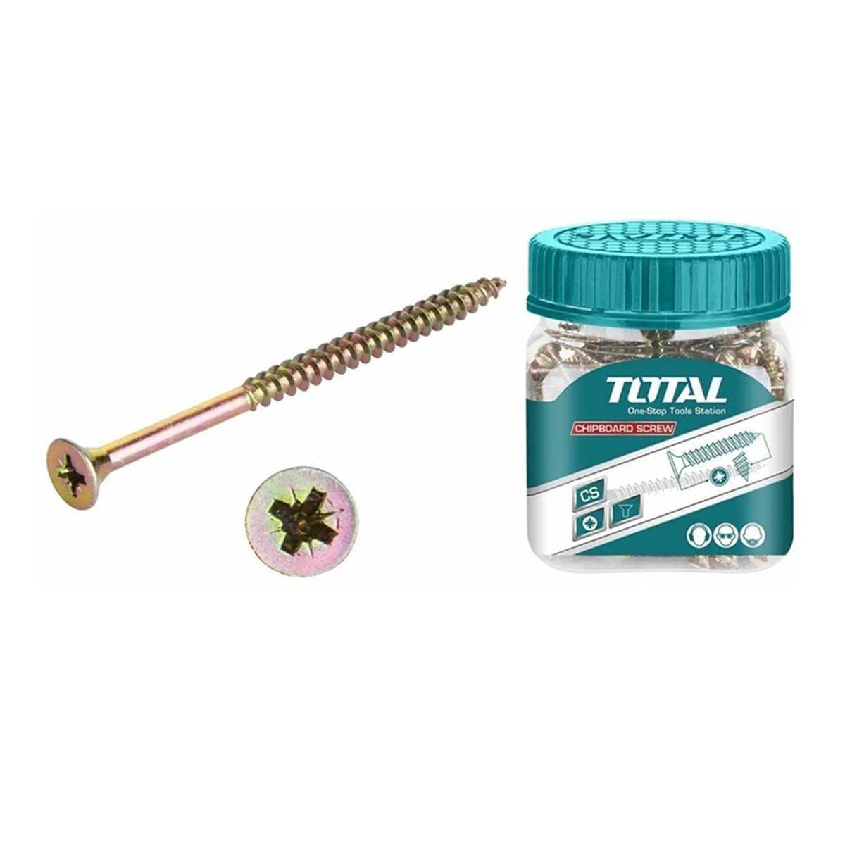 TOTAL TOOLS - Tornillo Para Madera Aglomerado 5.0 X 80mm 80 Unds Total