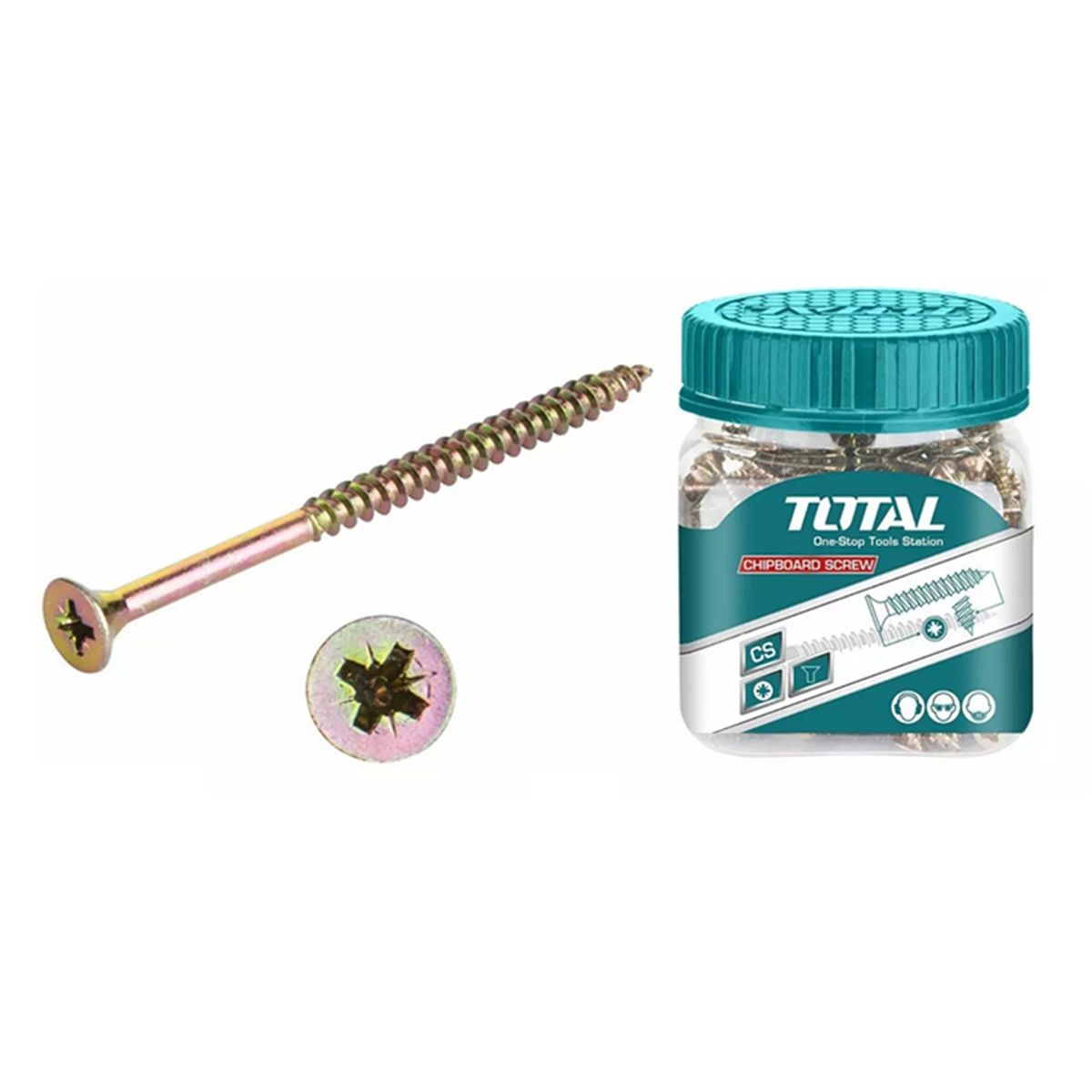 TOTAL TOOLS - Tornillo Para Madera Aglomerado 5.0 X 100mm 60 Unds Total