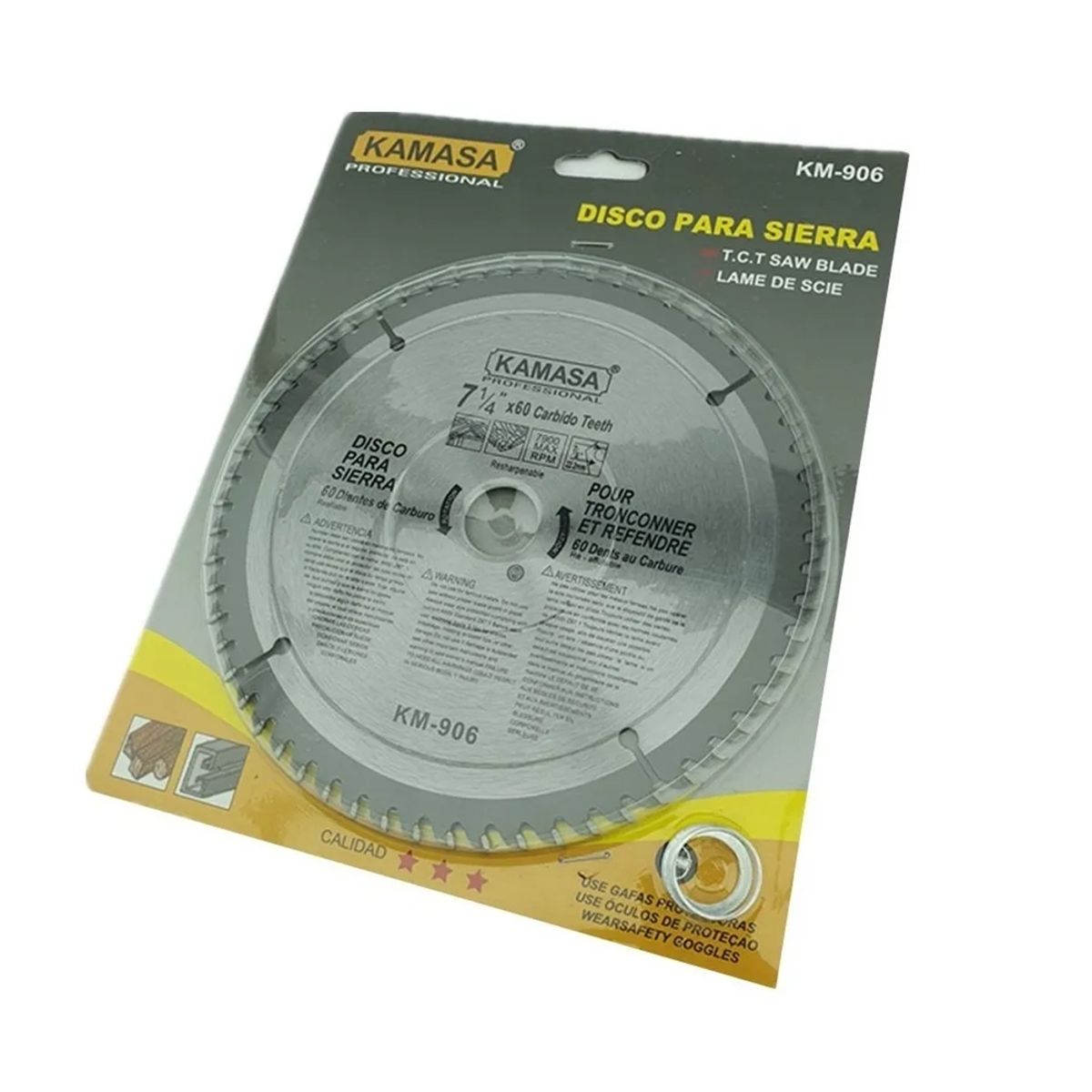 KAMASA - Disco De Sierra Circular 7 1/4 Pulgadas 60 Dientes Kamasa