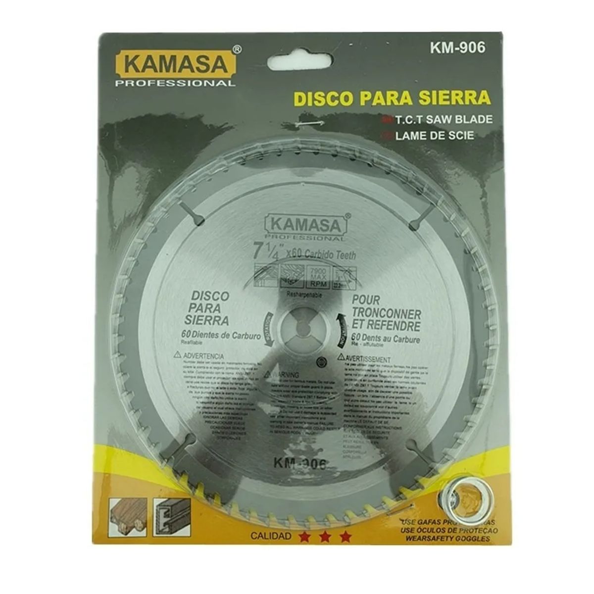 KAMASA - Disco De Sierra Circular 7 1/4 Pulgadas 60 Dientes Kamasa