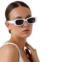 Gafas Lentes De Sol Retro Cuadrada Blanco