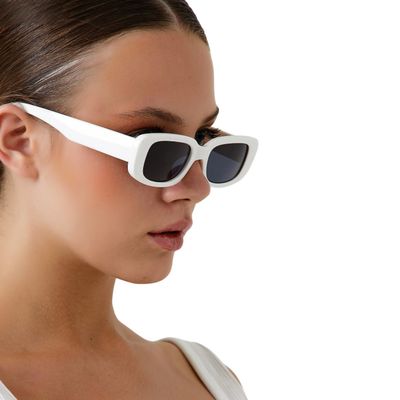 Imagen 2 del producto Gafas Lentes De Sol Retro Cuadrada Blanco