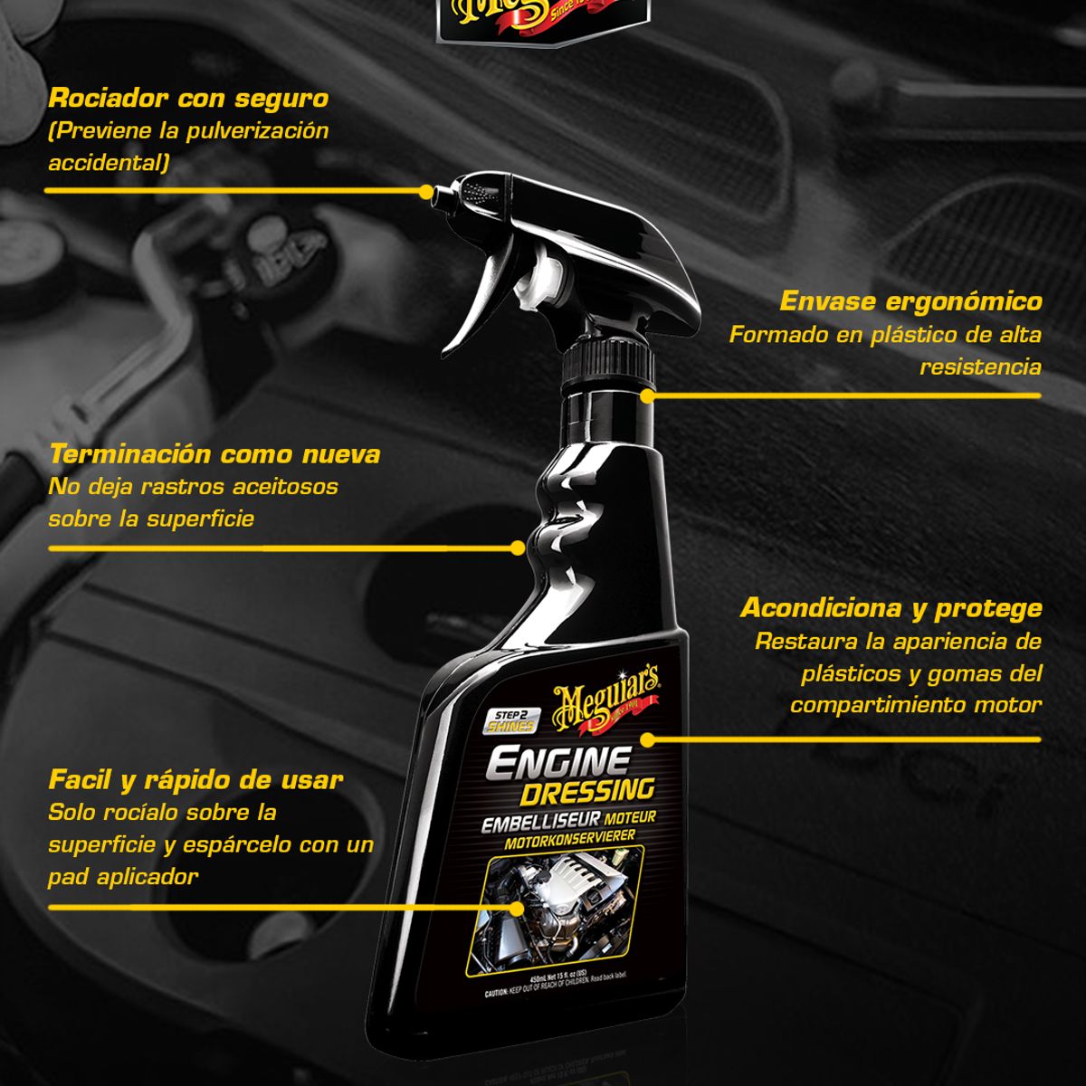 MEGUIARS - Meguiars Engine Dressing 473 Ml - Limpieza De Motores