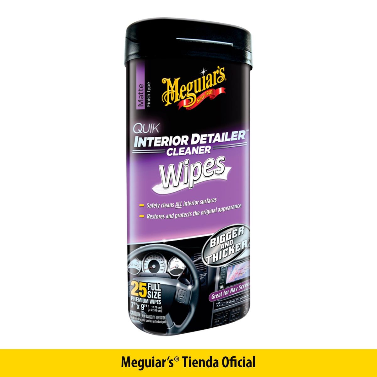 MEGUIARS - Limpiador interior Meguiars Wipes Quik Interior Detailer