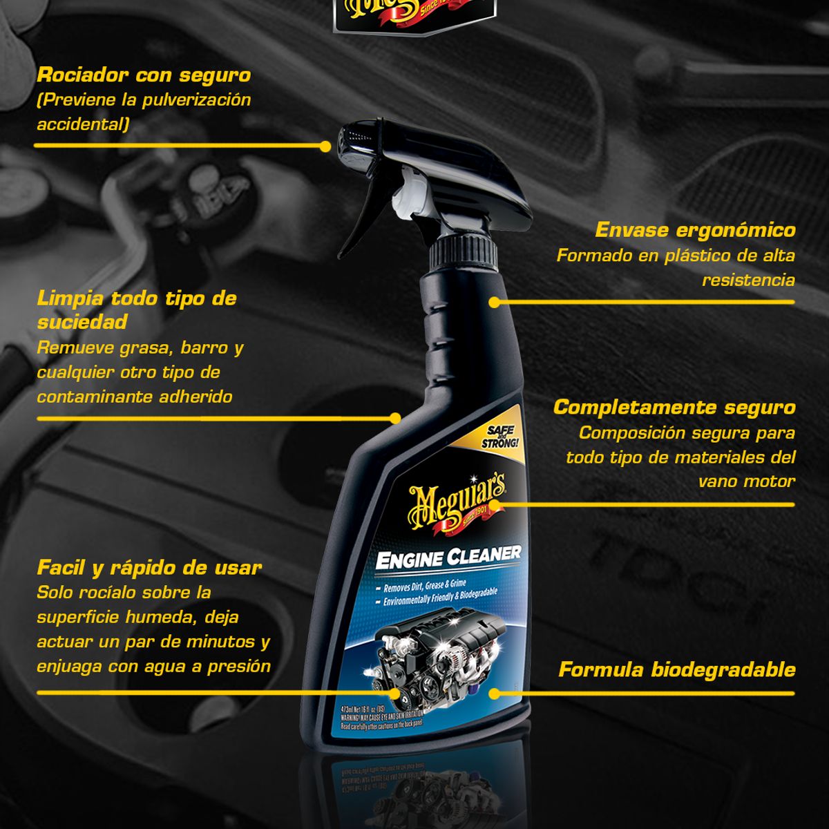 MEGUIARS - Meguiars Engine Cleaner 473 Ml - Limpieza De Motores